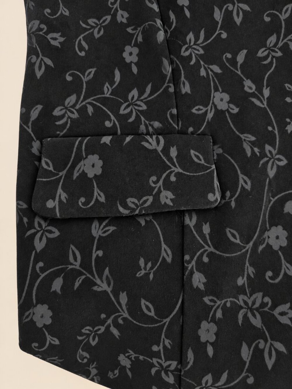 Jessica Howard Black & Gray Floral Long Blazer/Jacket - 10P - Picture 5 of 7